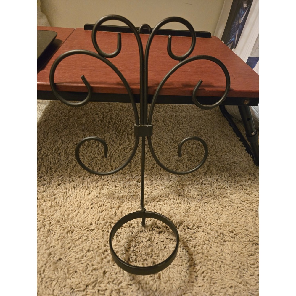 Wrought Iron Wall Mounted Candle‎ Holder Scrollwork Sconce Matte Black Metal